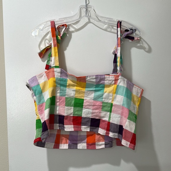 Colorful Plaid Crop Top - Picture 7 of 7